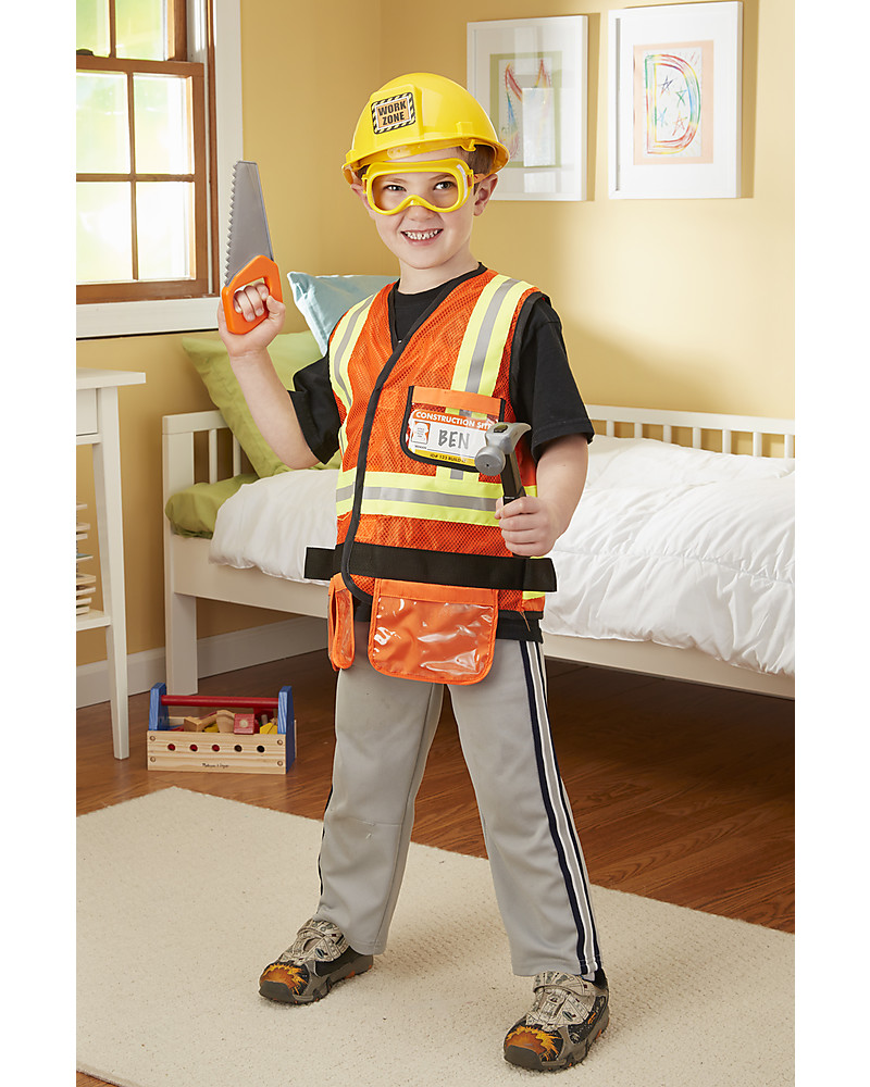 Melissa & Doug Construction Worker Role Play - Perfect for fancy dress parties! unisex (bambini) Melissa & Doug Construction Worker Role Play - Perfect for fancy dress parties! unisex (bambini)