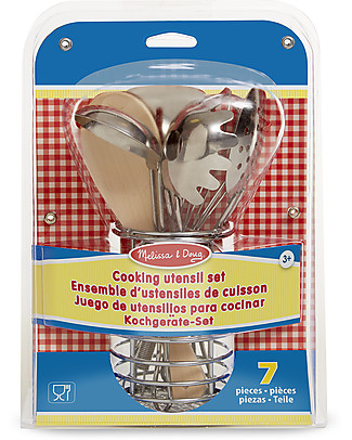 Melissa & Doug Cooking Utensil Set - Stainless Steel - 7 Pieces Toy Kitchens
