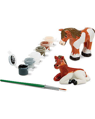 Melissa & Doug Decorate Your Own Horses Figurines - Two horses - paint and brush included! Art & Craft Kits