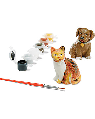Melissa & Doug Decorate Your Own Pet Figurines - Includes Cat & Dog with paint and brush! Art & Craft Kits