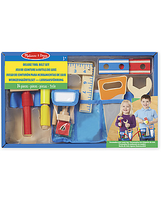 Melissa & Doug Deluxe Tool Bel Set - Velcro fastening, suitable up to 6 years Wooden Toy Tools