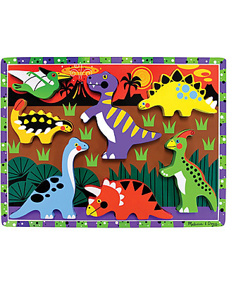 Melissa & Doug Dinosaurs Chunky Puzzle - 7 pieces Wooden Stacking Toys