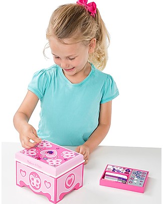Melissa & Doug DIY Wooden Jewellery Box to decorate - With gems and glitter glue! Art & Craft Kits