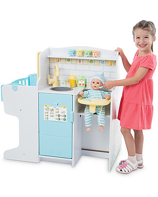 Melissa & Doug Doll Care Play Centre - Changing + Nursery + Feeding Areas Pretend Play