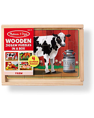 Melissa & Doug Farm Animals Puzzles in a Box Puzzles