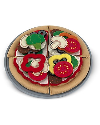 Melissa & Doug Felt Play Food, Pizza Set - 40 Food Pieces for Every Taste! Wooden Food