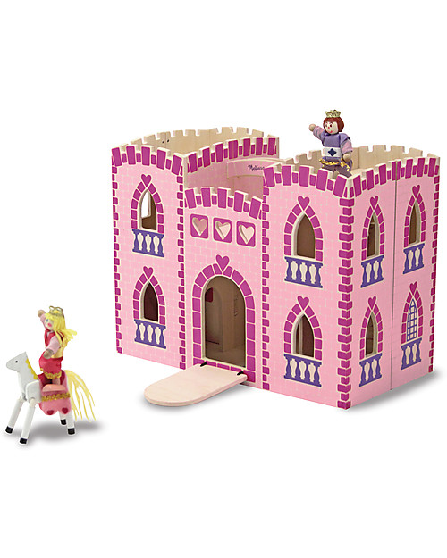 Melissa & Doug Fold & Go Princess Wooden Castle - Characters Included Dolls Houses