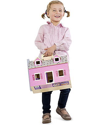 Melissa & Doug Fold & Go Wooden Dollhouse - Characters included! Dolls Houses