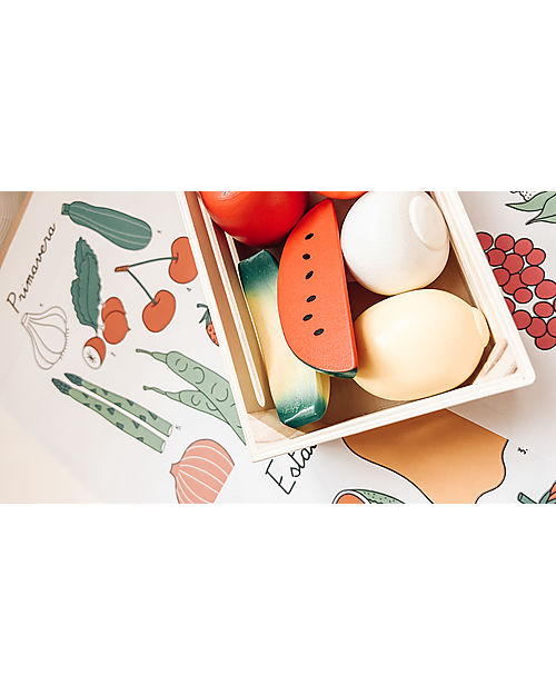 Melissa & Doug Food Groups - Wooden Baskets with Foods - 21-pieces set! Wooden Food