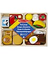 Melissa & Doug Food Groups - Wooden Baskets with Foods - 21-pieces set! Wooden Food