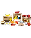 Melissa & Doug Food Groups - Wooden Baskets with Foods - 21-pieces set! Wooden Food