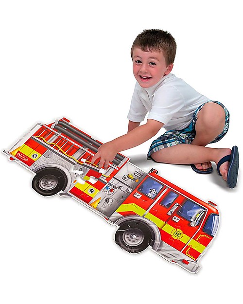 Melissa & Doug Giant Fire Engine Floor Puzzle - 24 pieces -Easy to Clean Puzzles