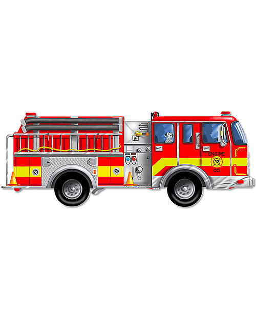 Melissa & Doug Giant Fire Engine Floor Puzzle - 24 pieces -Easy to Clean Puzzles