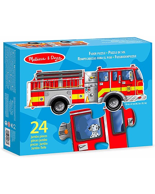 Melissa & Doug Giant Fire Engine Floor Puzzle - 24 pieces -Easy to Clean Puzzles