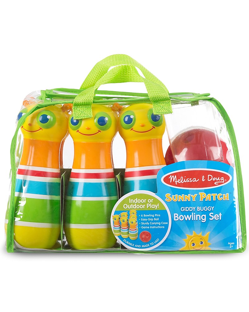 Melissa Doug Giddy Buggy Bowling Set 6 Pins Ball Unisex Bambini