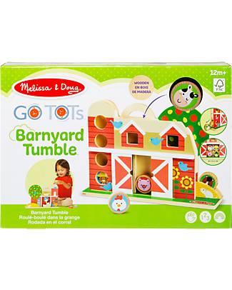 Melissa & Doug Go Tots Wooden Barnyard Tumble - with 4 Disks - FSC Mix 70% FSC-Certified Materials Wooden Stacking Toys
