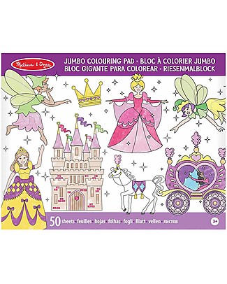 Melissa & Doug Jumbo Colouring Pad - Princesses and Fairy Draw And Color