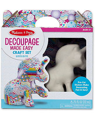 Melissa & Doug Kit Fai da Te Decoupage Made Easy - Unicorn - Create a unique design! Art & Craft Kits