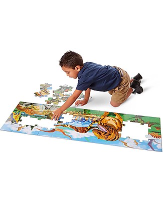 Melissa & Doug Land of Dinosaurs Floor Puzzle - 48 pieces -Easy to Clean Puzzles