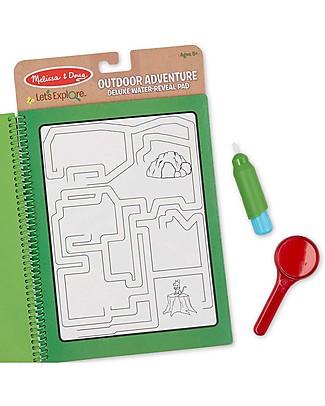 Melissa & Doug Magic Coloring Cards with Red Water Wow Lens - Adventure - 4 Cards with refillable water pen! Colouring Activities