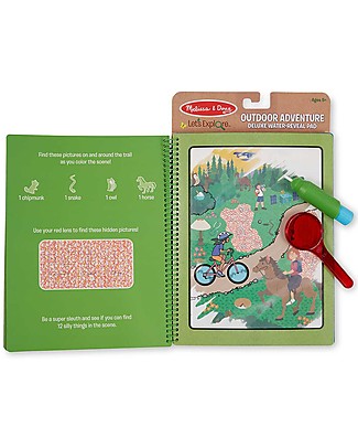 Melissa & Doug Magic Coloring Cards with Red Water Wow Lens - Adventure - 4 Cards with refillable water pen! Colouring Activities