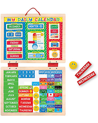 Melissa & Doug My First Wooden Daily Magnetic Calendar - 80 Magnets! Creative Toys
