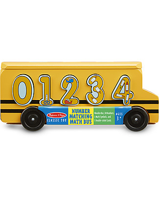 Melissa & Doug Number Matching Maths Bus - Learn and play at once! Wooden Toy Cars, Trains & Trucks