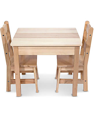 Melissa & Doug OUTLET - Wooden Table & Chairs Set - Natural - Showroom Sample Tables And Chairs