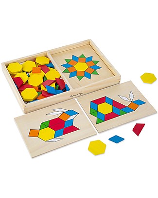 Melissa & Doug Pattern Block and Boards - Create your Mosaic Wooden Stacking Toys