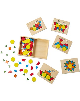 Melissa & Doug Pattern Block and Boards - Create your Mosaic Wooden Stacking Toys