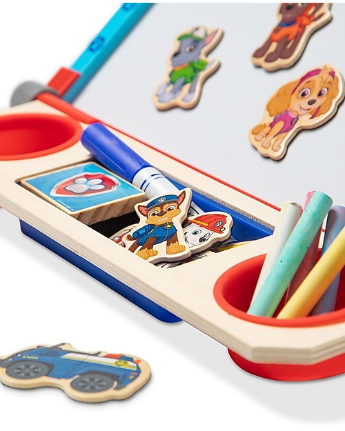 Melissa & Doug Paw Patrol - Deluxe Double Sided Tabletop Easel - Foldable and Magnetic Draw And Color