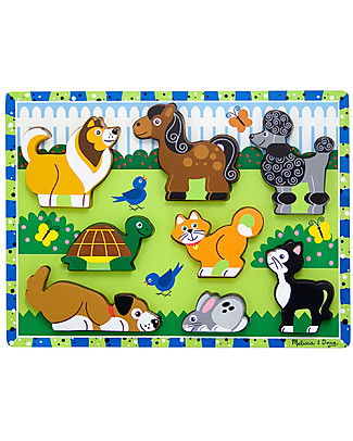 Melissa & Doug Pets Chunky Puzzle - 8 large pieces Wooden Stacking Toys