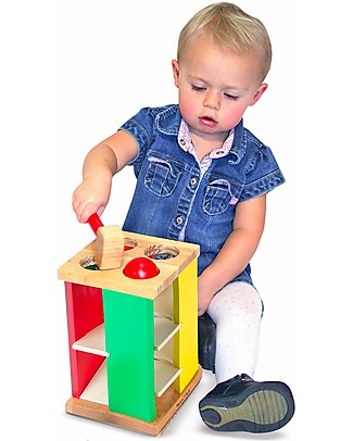 Melissa & Doug Pound & Roll Wooden Tower Wooden Stacking Toys