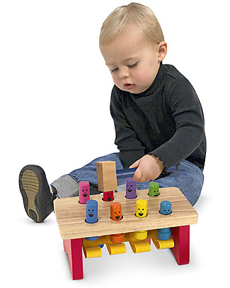 Melissa & Doug Pounding Bench Toddler Toy - Wood - 13 x 25 x 12.5 cm Wooden Toy Tools