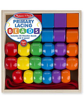 Melissa & Doug Primary Lacing Beads - 30 pieces - Improves manual skills! Art & Craft Kits