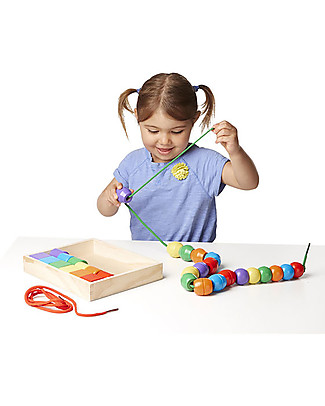 Melissa & Doug Primary Lacing Beads - 30 pieces - Improves manual skills! Art & Craft Kits