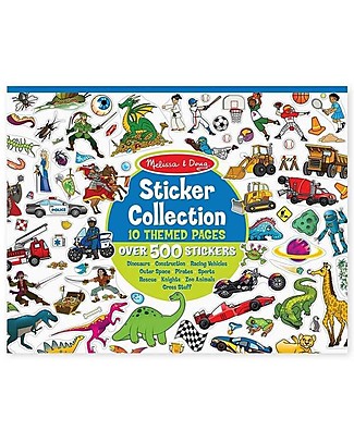 Melissa & Doug Reusable Sticker Pad - Dinosaurs + Vehicles + Space & More! - 500+ Stickers Stickers & Stamps Sets