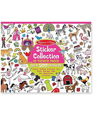 Melissa & Doug Reusable Sticker Pad - Princesses + Tea Party + Animals & More! - 500+ Stickers Stickers & Stamps Sets