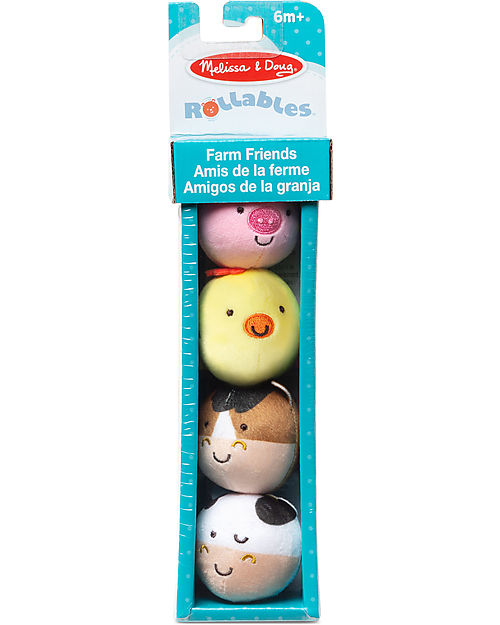 Melissa & Doug Rollables Farm Friends - Infant and Toddler Toy - 4 Pieces Soft Toys