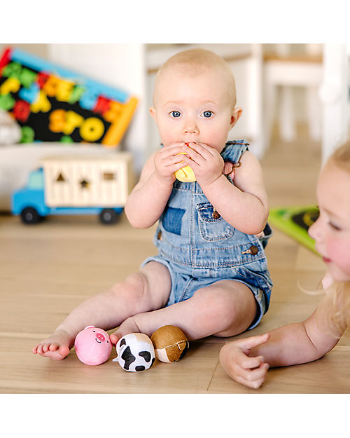 Melissa & Doug Rollables Farm Friends - Infant and Toddler Toy - 4 Pieces Soft Toys