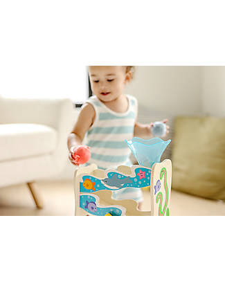 Melissa & Doug Rollables Ocean Slide - Infant and Toddler Toy - Shark/Crab and Octopus - FSC Mix 70% FSC-Certified Materials Wooden Stacking Toys