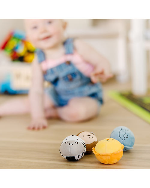 Melissa & Doug Rollables Safari Friends - Infant and Toddler Toy - 4 Pieces Soft Toys