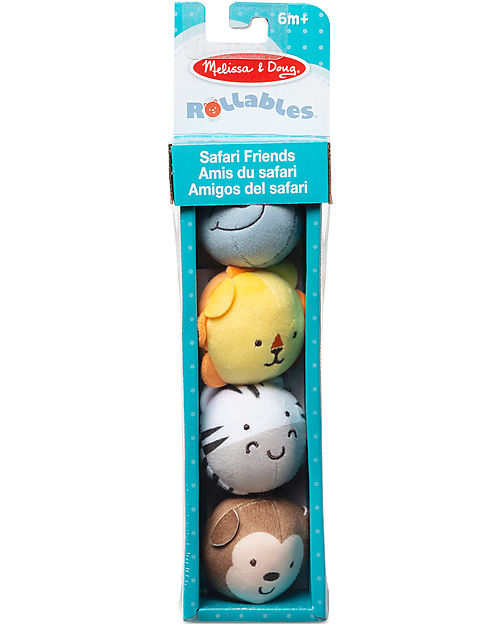 Melissa & Doug Rollables Safari Friends - Infant and Toddler Toy - 4 Pieces Soft Toys