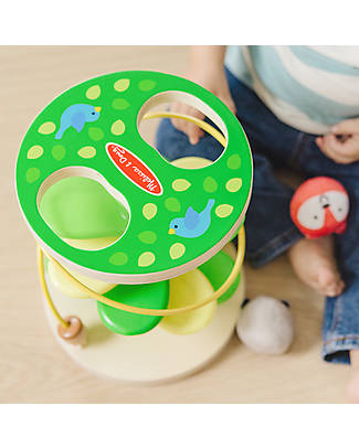 Melissa & Doug Rollables Treehouse Twirl - Infant and Toddler Toy - Racoon and Fox - FSC Mix 70% FSC-Certified Materials Wooden Stacking Toys