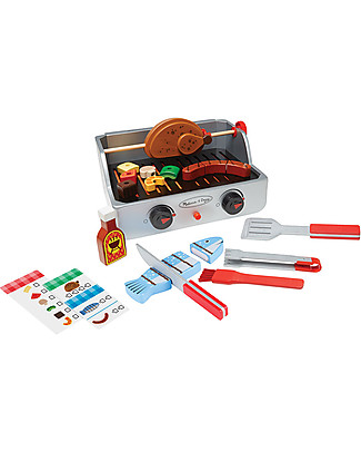 Melissa & Doug Rotisserie & Grill Barbecue Set - Food and Utensils Included Wooden Food