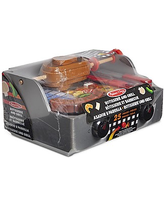 Melissa & Doug Rotisserie & Grill Barbecue Set - Food and Utensils Included Wooden Food