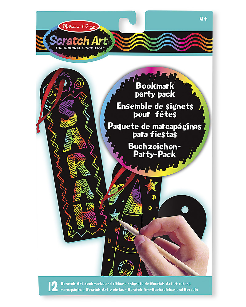 Melissa & Doug Scratch Art Bookmark - Party Pack 12 Bookmarks - Perfect  party favor! unisex (bambini)