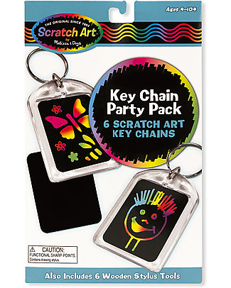 Melissa & Doug Scratch Art Party Pack, Key Chains - Perfect party favour! Creative Toys
