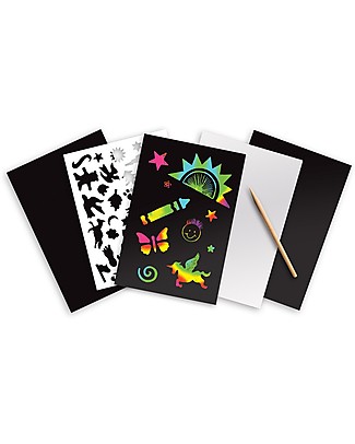 Melissa & Doug Scratch Art Sheets, Rainbow - 4 sheets Colouring Activities