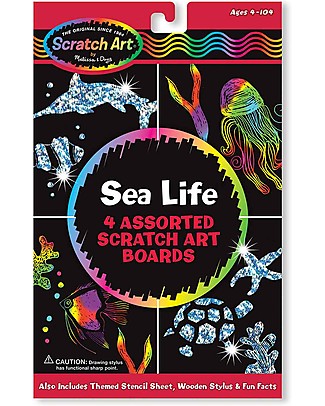 Melissa & Doug Scratch Art Sheets - Sea Life Draw And Color